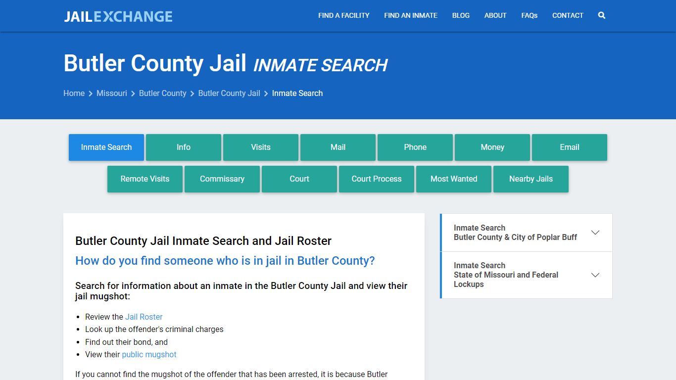 Inmate Search: Roster & Mugshots - Butler County Jail, MO